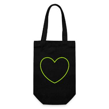 green heart green gift valentine's day - Gift Bag for Bottles - black - Front