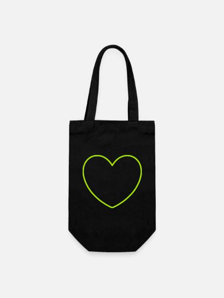 Cœur vert Cadeau Vert Saint Valentin - Sac à bouteille - noir