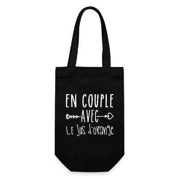Couples with Orange Juice, Orange Juice Fans - Gift Bag for Bottles - black - Front