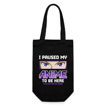 J’ai mis mon anime en pause pour être ici - Otaku Funny Manga - Sac à bouteille - noir - Devant