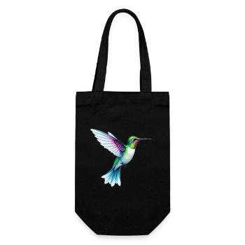Adore Kolibris Buntes Aquarell Kolibri - Geschenkbeutel für Flaschen - Schwarz - Vorne