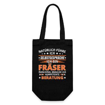 Ich führe Selbstgespräche - Fräser Edition - Geschenkbeutel für Flaschen - Schwarz - Vorne