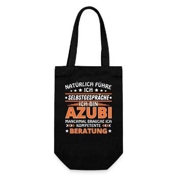 Ich führe Selbstgespräche - Azubi Edition - Geschenkbeutel für Flaschen - Schwarz - Vorne