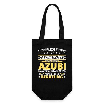 Ich führe Selbstgespräche - Azubi Edition - Geschenkbeutel für Flaschen - Schwarz - Vorne