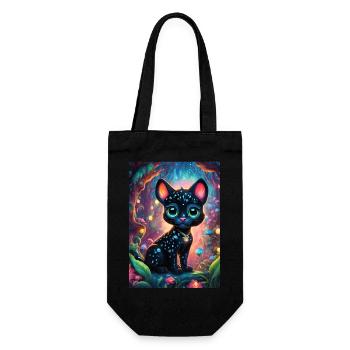 Une mignonne petite panthère chibi - Sac à bouteille - noir - Devant