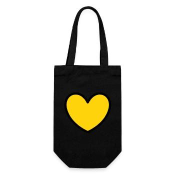 yellow heart yellow valentine's day - Gift Bag for Bottles - black - Front