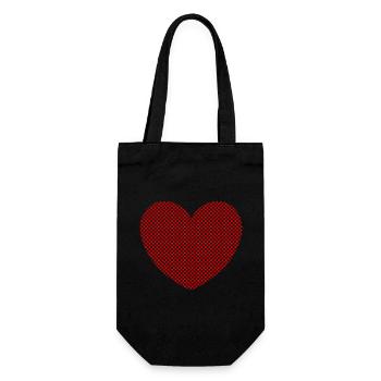 rotes Herz rot Herzen rot Herz Geschenk - Geschenkbeutel für Flaschen - Schwarz - Vorne