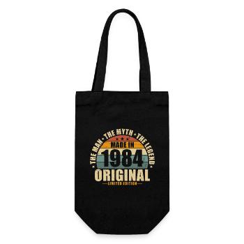 1984 Vintage né homme mythe légende - Sac à bouteille - noir - Devant