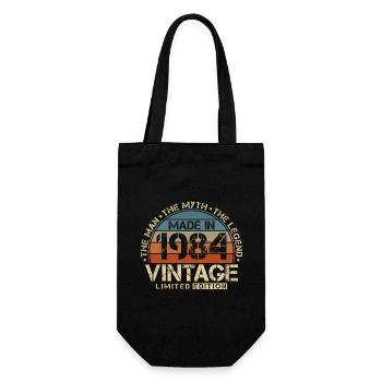 1984 Vintage né homme mythe légende - Sac à bouteille - noir - Devant