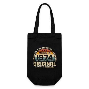 1974 Vintage né homme mythe légende - Sac à bouteille - noir - Devant