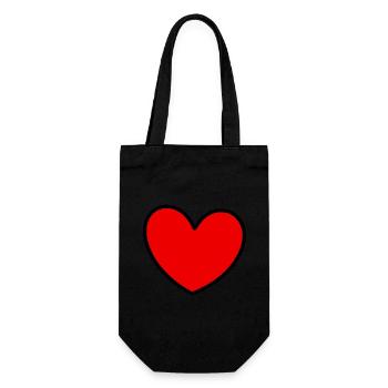 Valentinstag Rotes Herz, Valentinstag - Geschenkbeutel für Flaschen - Schwarz - Vorne