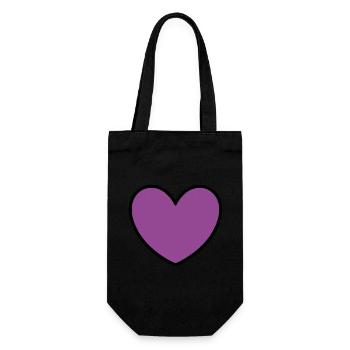 Coeur Violet Noir Saint Valentin - Sac à bouteille - noir - Devant