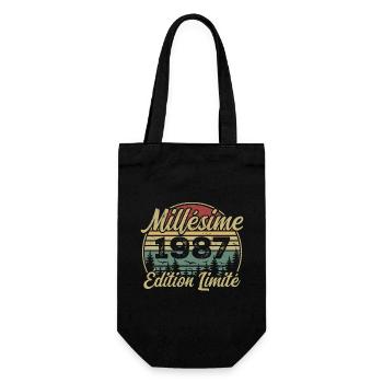 Millésime 1987 - Cadeau Pour le 37e Anniversaire - Sac à bouteille - noir - Devant