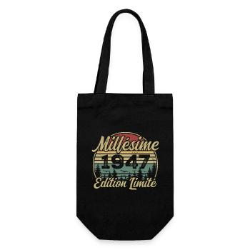Millésime 1947 - Cadeau Pour le 77e Anniversaire - Sac à bouteille - noir - Devant
