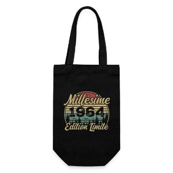 Vintage 1964 - 69th Anniversary Gift - Gift Bag for Bottles - black - Front