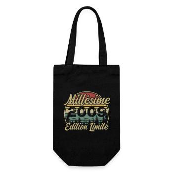 Vintage 2009 - 15th Anniversary Gift - Gift Bag for Bottles - black - Front