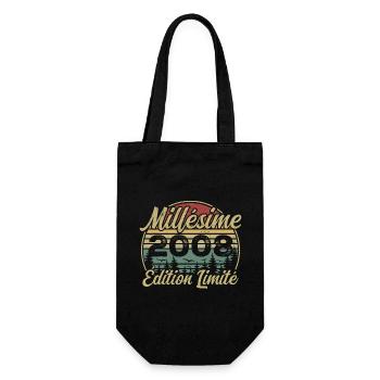 Vintage 2008 - 16th Anniversary Gift - Gift Bag for Bottles - black - Front