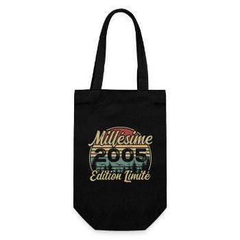 Vintage 2005 - 19th Anniversary Gift - Gift Bag for Bottles - black - Front