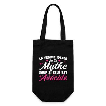 Femme Idéale est Avocate - Cadeau Humour Avocate - Sac à bouteille - noir - Devant