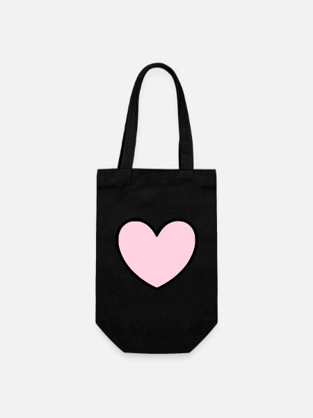 Cœur rose cadeau de la Saint-Valentin en cœur rose - Sac à bouteille - noir
