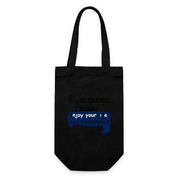 Enjoy your life in a heathyway - Geschenkbeutel für Flaschen - Schwarz - Vorne