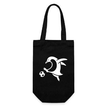 Penguin Footballer Silhouette Minimalist - Gift Bag for Bottles - black - Front