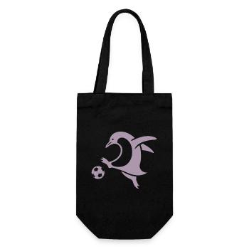 Penguin Footballer Silhouette Minimalist - Gift Bag for Bottles - black - Front