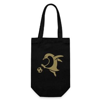 Penguin Footballer Silhouette Minimalist - Gift Bag for Bottles - black - Front