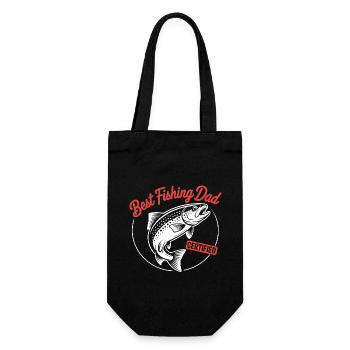 Bester Angelpapa Papa ist der beste Angler - Geschenkbeutel für Flaschen - Schwarz - Vorne