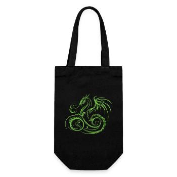 Green Dragon – Mystical, Strong, and Fearless - Gift Bag for Bottles - black - Front