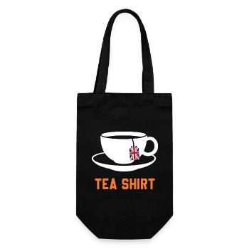 Tea Shirt – Calm Teacup Pun - Gift Bag for Bottles - black - Front