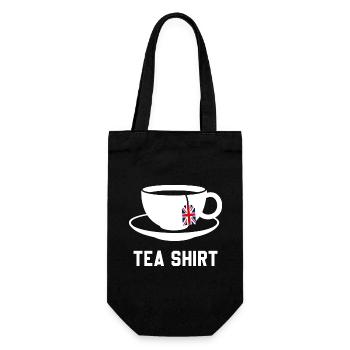 Tea Shirt – Calm Teacup Pun - Gift Bag for Bottles - black - Front