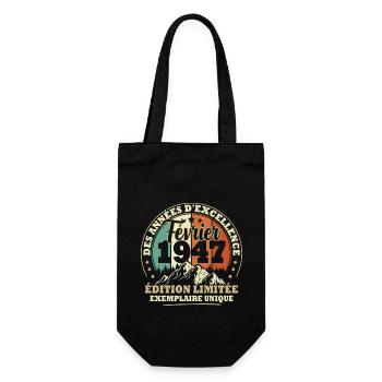 Vintage cadeau d'anniversaire née en Février 1947 - Sac à bouteille - noir - Devant