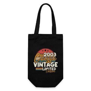 Classic Vintage 2003 Retro Geburtstagsgeschenk - Geschenkbeutel für Flaschen - Schwarz - Vorne