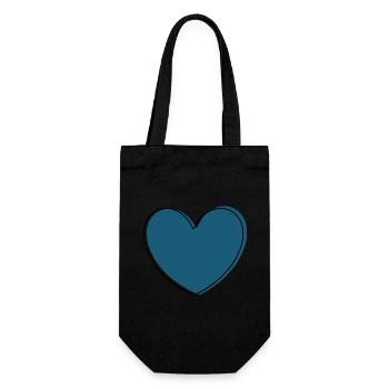 blue heart gift - Gift Bag for Bottles - black - Front