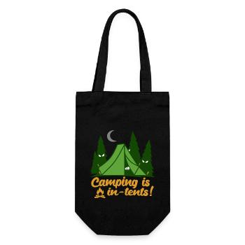 Camping Is In Tents Funny - Gift Bag for Bottles - black - Front