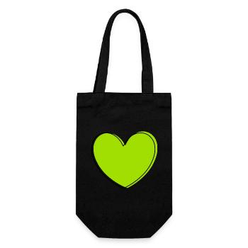 green heart green gift valentine's day - Gift Bag for Bottles - black - Front