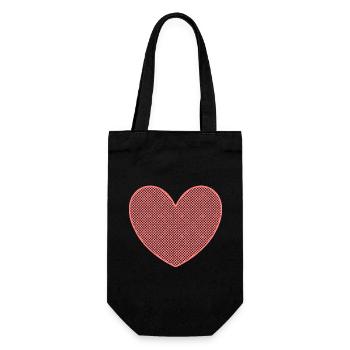 pink heart heart pink red gift valentine's day - Gift Bag for Bottles - black - Front