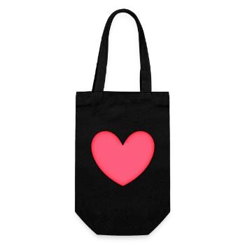 Herz rosa Muster pink Geschenk Valentinstag - Geschenkbeutel für Flaschen - Schwarz - Vorne