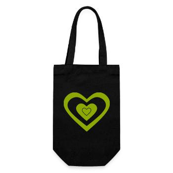 green heart green hearts couples st patrick's day - Gift Bag for Bottles - black - Front