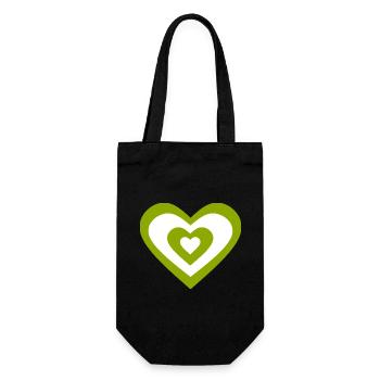 coeur vert coeurs verts couple cadeau - Sac à bouteille - noir - Devant