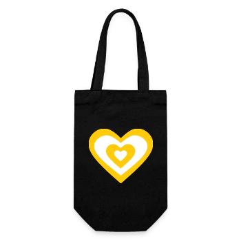 Valentine's Day Heart Yellow - Gift Bag for Bottles - black - Front