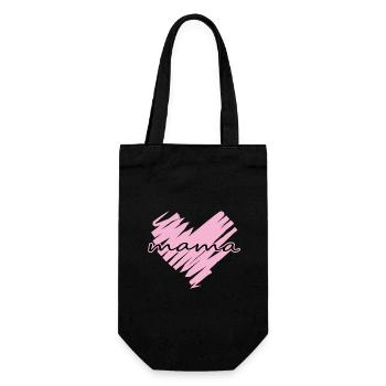 Mama Herz - Geschenkbeutel für Flaschen - Schwarz - Vorne