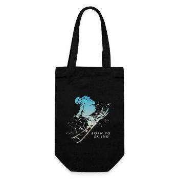 Ski skiing born to skiing winter sports après-ski - Gift Bag for Bottles - black - Front
