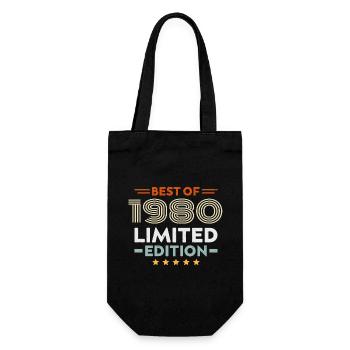 Retro 1980er Jahre Vintage Geschenk 44. Geburtstag 44 Jahre - Geschenkbeutel für Flaschen - Schwarz - Vorne