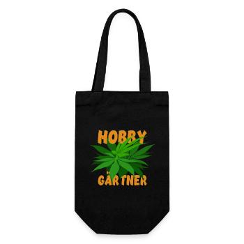 Hobby Gärtner Cannabis - Hanf - Kiffen legal - Geschenkbeutel für Flaschen - Schwarz - Vorne