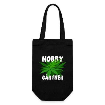 Hobby Gärtner Garten - Hanf - legal - Geschenkbeutel für Flaschen - Schwarz - Vorne