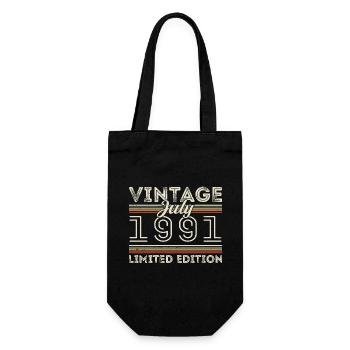 Juli 1991 Juli Geburtstagsgeschenk Juli 1991 - Geschenkbeutel für Flaschen - Schwarz - Vorne
