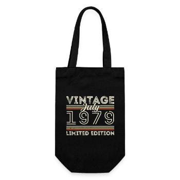 Juli 1979 Juli Geburtstagsgeschenk Juli 1979 - Geschenkbeutel für Flaschen - Schwarz - Vorne