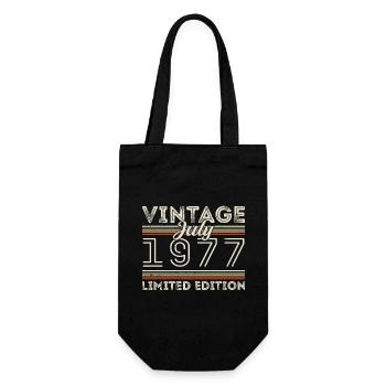 Juli 1977 Juli Geburtstagsgeschenk Juli 1977 - Geschenkbeutel für Flaschen - Schwarz - Vorne